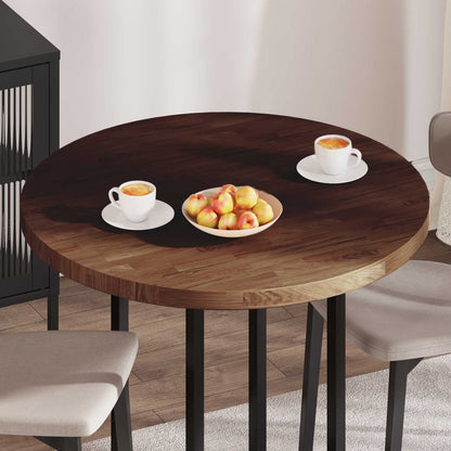 vidaXL Table Top Dark Brown Ø 90 x 4 cm Solid Oak Wood