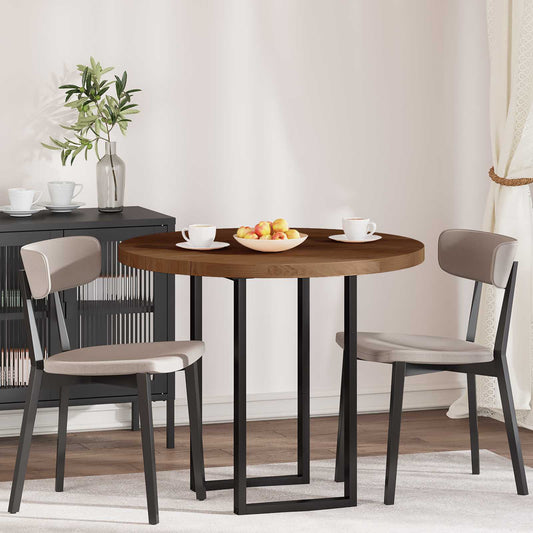 vidaXL Table Top Dark Brown Ø 90 x 4 cm Solid Oak Wood