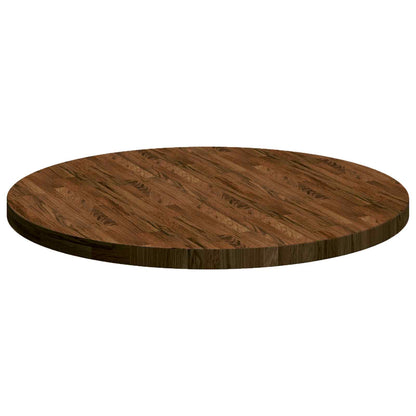 vidaXL Table Top Dark Brown Ø 90 x 4 cm Solid Oak Wood