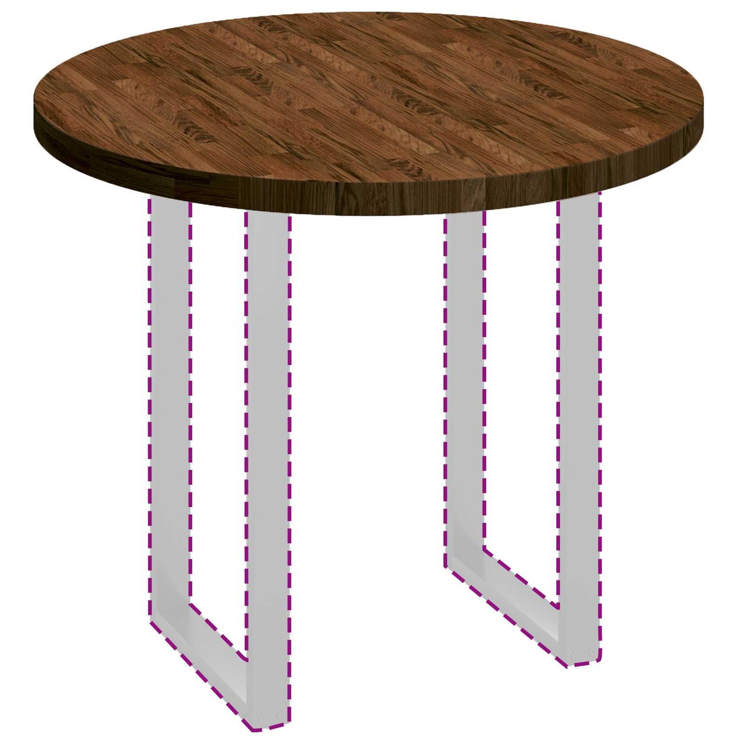 vidaXL Table Top Dark Brown Ø 90 x 4 cm Solid Oak Wood