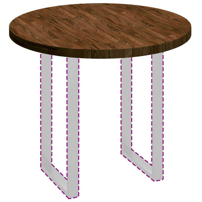 vidaXL Table Top Dark Brown Ø 90 x 4 cm Solid Oak Wood