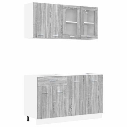 vidaXL Kitchen Unit Lyon 4 pcs Grey sonoma Engineered Wood