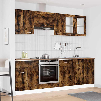 vidaXL Kitchen Cabinet Set Lyon 8 pcs Smoked oak Engineered Wood