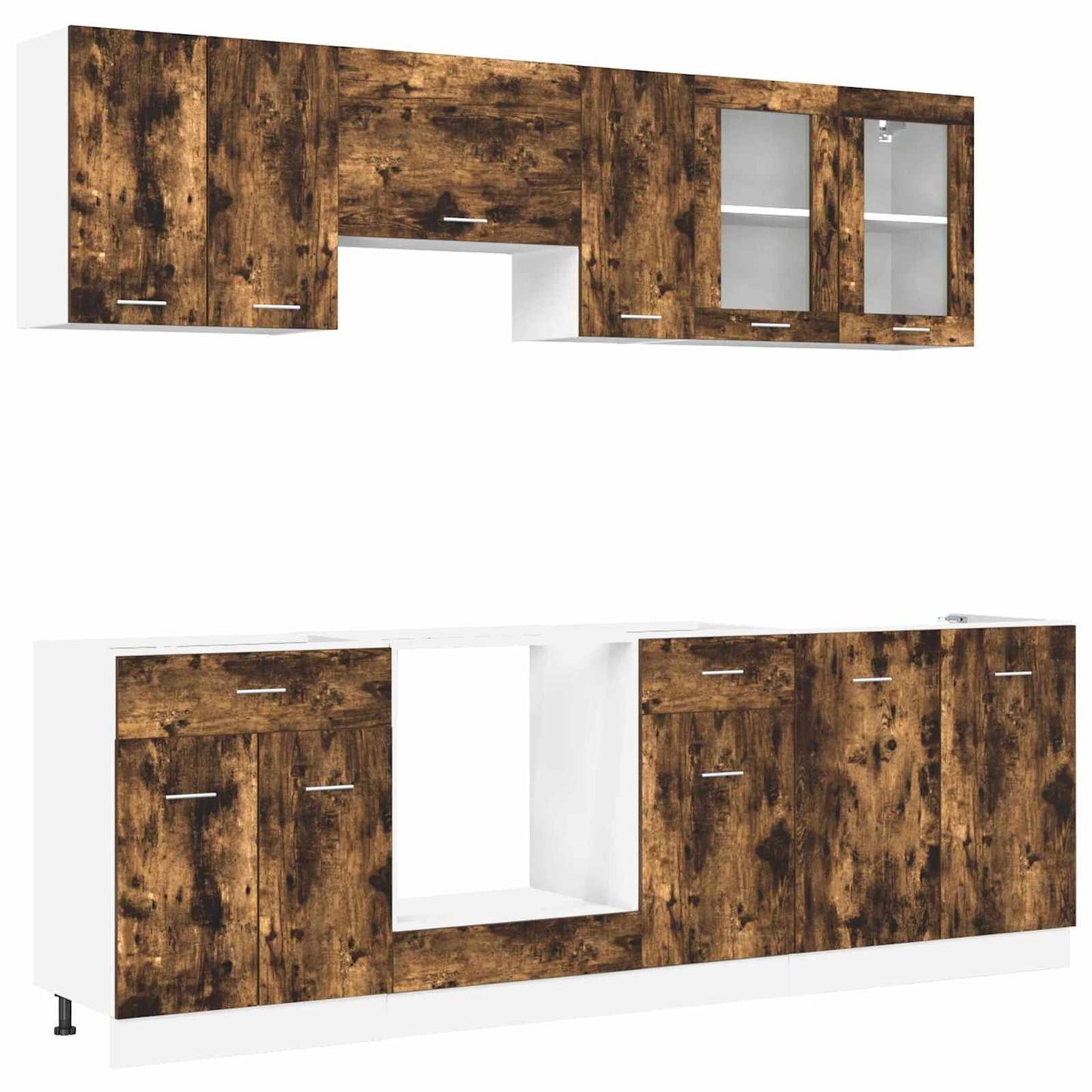 vidaXL Kitchen Cabinet Set Lyon 8 pcs Smoked oak Engineered Wood