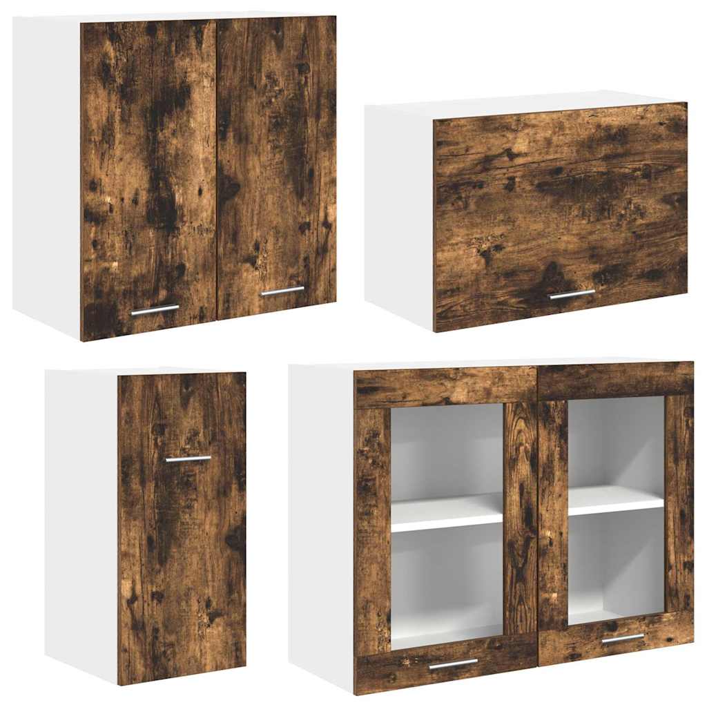 vidaXL Kitchen Cabinet Set Lyon 8 pcs Smoked oak Engineered Wood