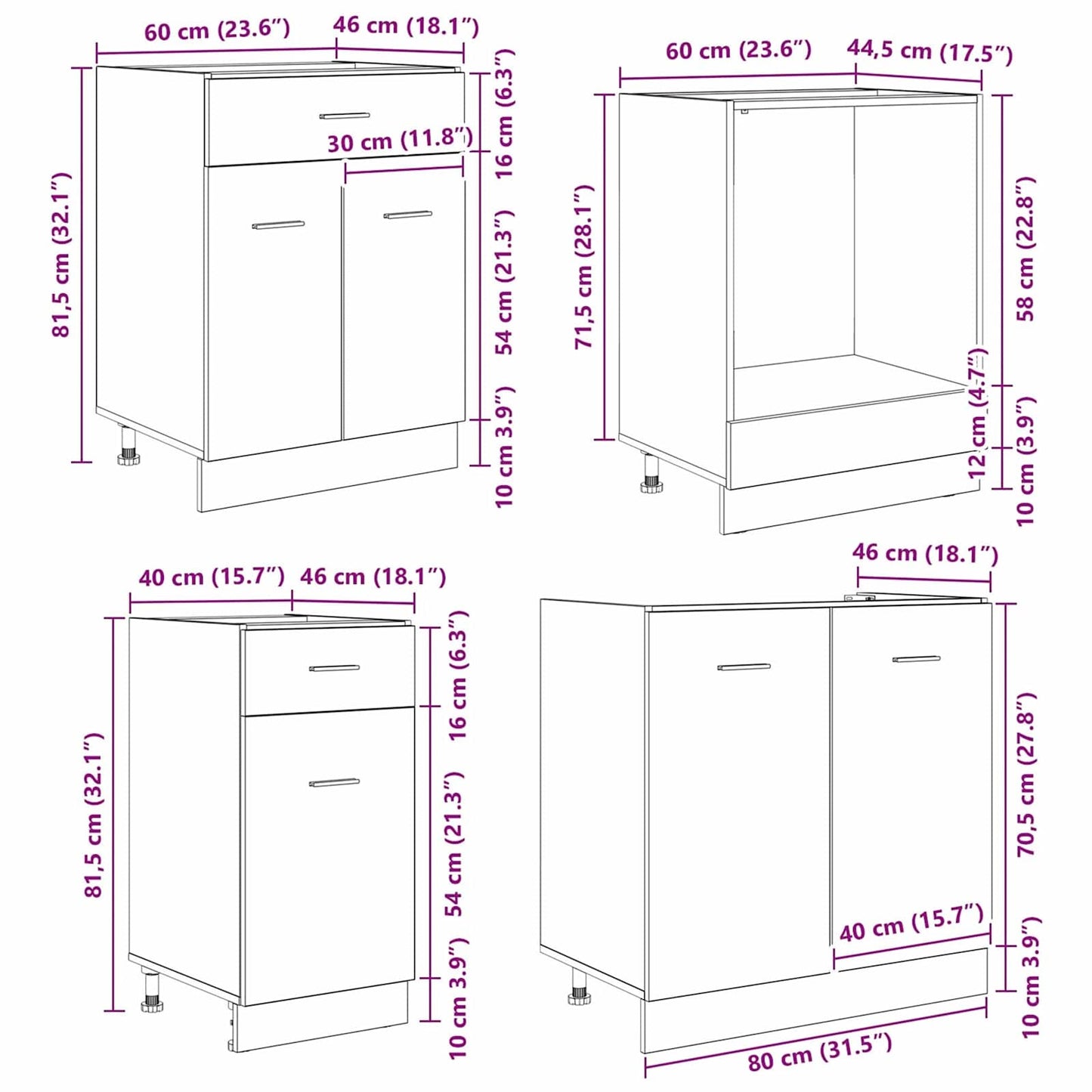 vidaXL Kitchen Cabinet Set Lyon 8 pcs Smoked oak Engineered Wood