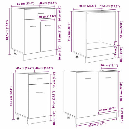 vidaXL Kitchen Cabinet Set Lyon 8 pcs Smoked oak Engineered Wood