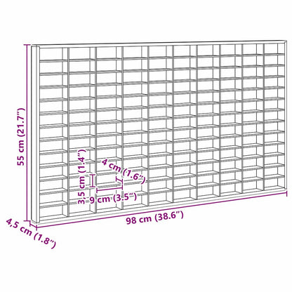 vidaXL Wall Display Case Beige 98 x 4.5 x 55 cm Engineered Wood