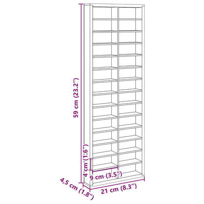 vidaXL Wall Display Case Beige 21 x 4.5 x 59 cm Engineered Wood