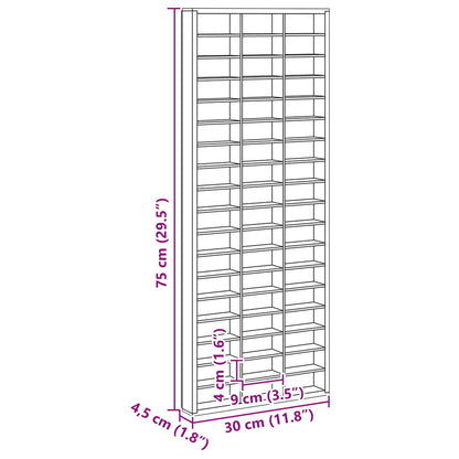 vidaXL Wall Display Case Beige 30 x 4.5 x 75 cm Engineered Wood