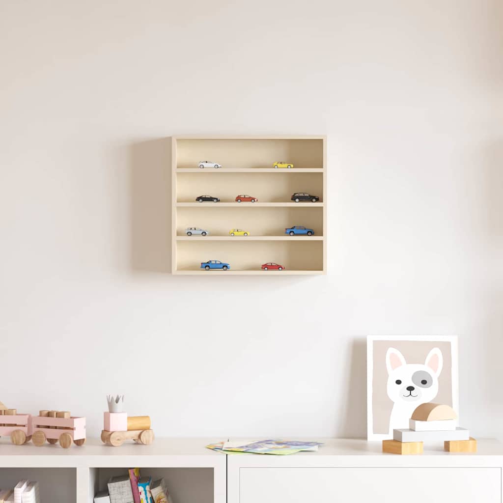 vidaXL Wall Display Case Beige 40 x 8.5 x 37 cm Engineered Wood