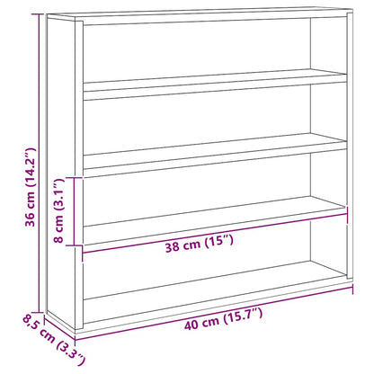 vidaXL Wall Display Case Beige 40 x 8.5 x 37 cm Engineered Wood