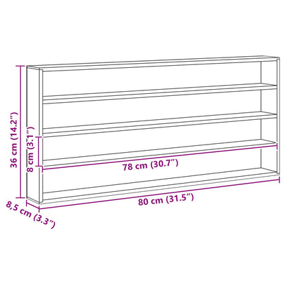 vidaXL Wall Display Case Wall-Mounted Beige 80 x 8.5 x 36 cm