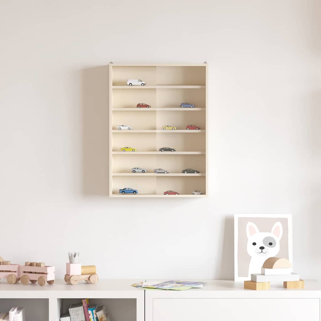 vidaXL Wall Display Case with Shelf Beige 40 x 8.5 x 54 cm Plywood