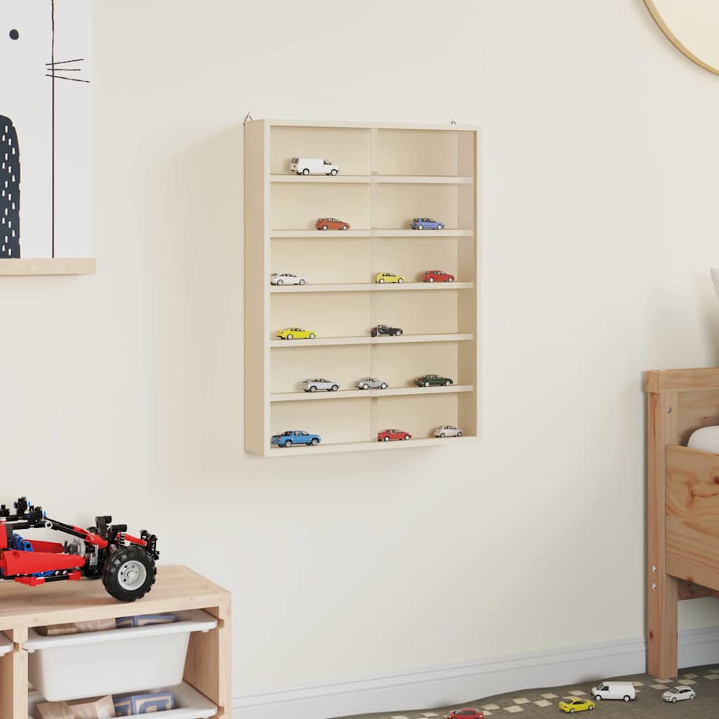 vidaXL Wall Display Case with Shelf Beige 40 x 8.5 x 54 cm Plywood