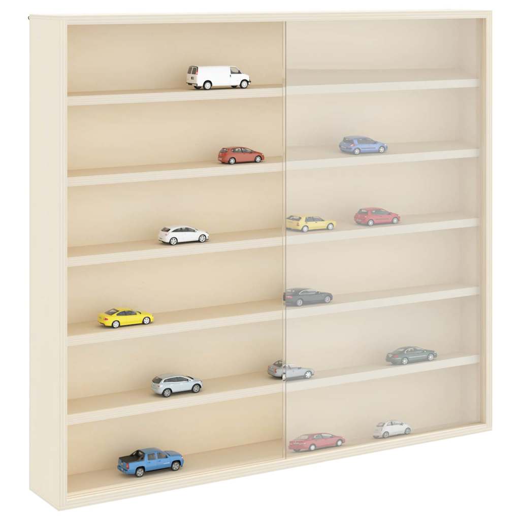 vidaXL Wall Display Case with Shelf Beige 60 x 8.5 x 54 cm Plywood