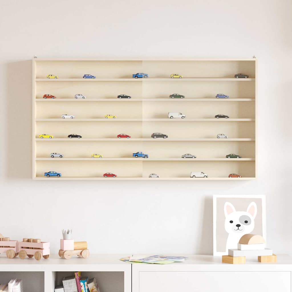 vidaXL Wall Display Case with Shelf Beige 100 x 8.5 x 54 cm Plywood