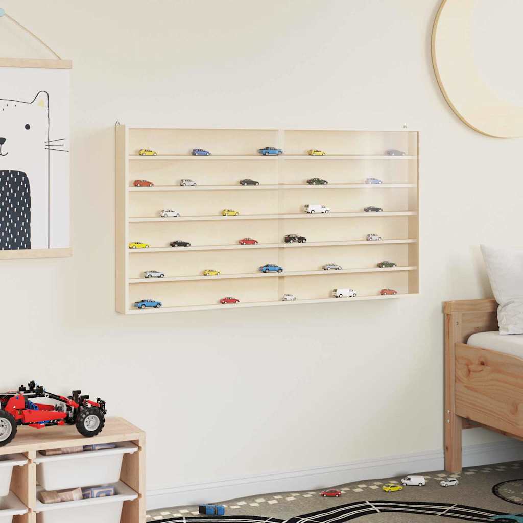 vidaXL Wall Display Case with Shelf Beige 100 x 8.5 x 54 cm Plywood