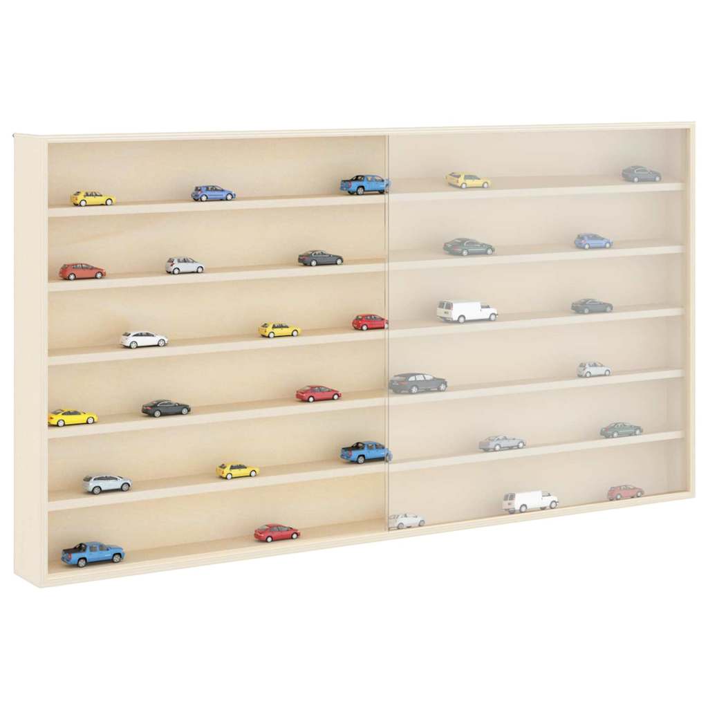 vidaXL Wall Display Case with Shelf Beige 100 x 8.5 x 54 cm Plywood