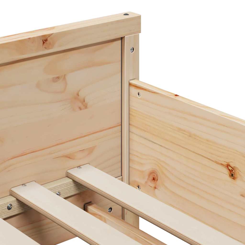 vidaXL Bed Frame with Headboard Brown 80 x 200 cm Engineered Wood