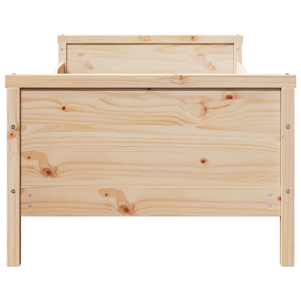 vidaXL Bed Frame with Headboard Brown 80 x 200 cm Engineered Wood