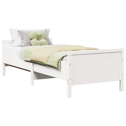 vidaXL Bed Frame with Headboard White 80 x 200 cm Engineered Wood