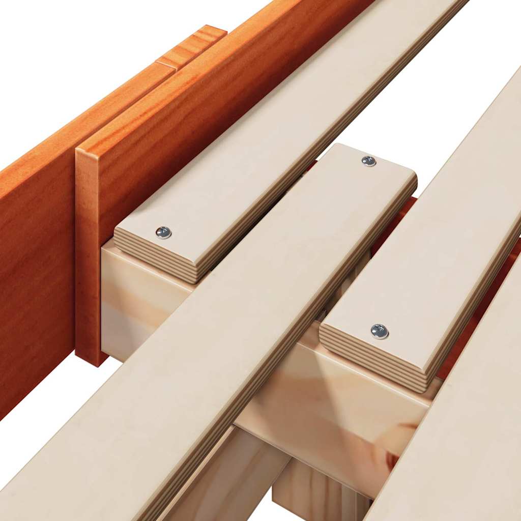 vidaXL Bed Frame with Headboard Wax Brown 80 x 200 cm Engineered Wood