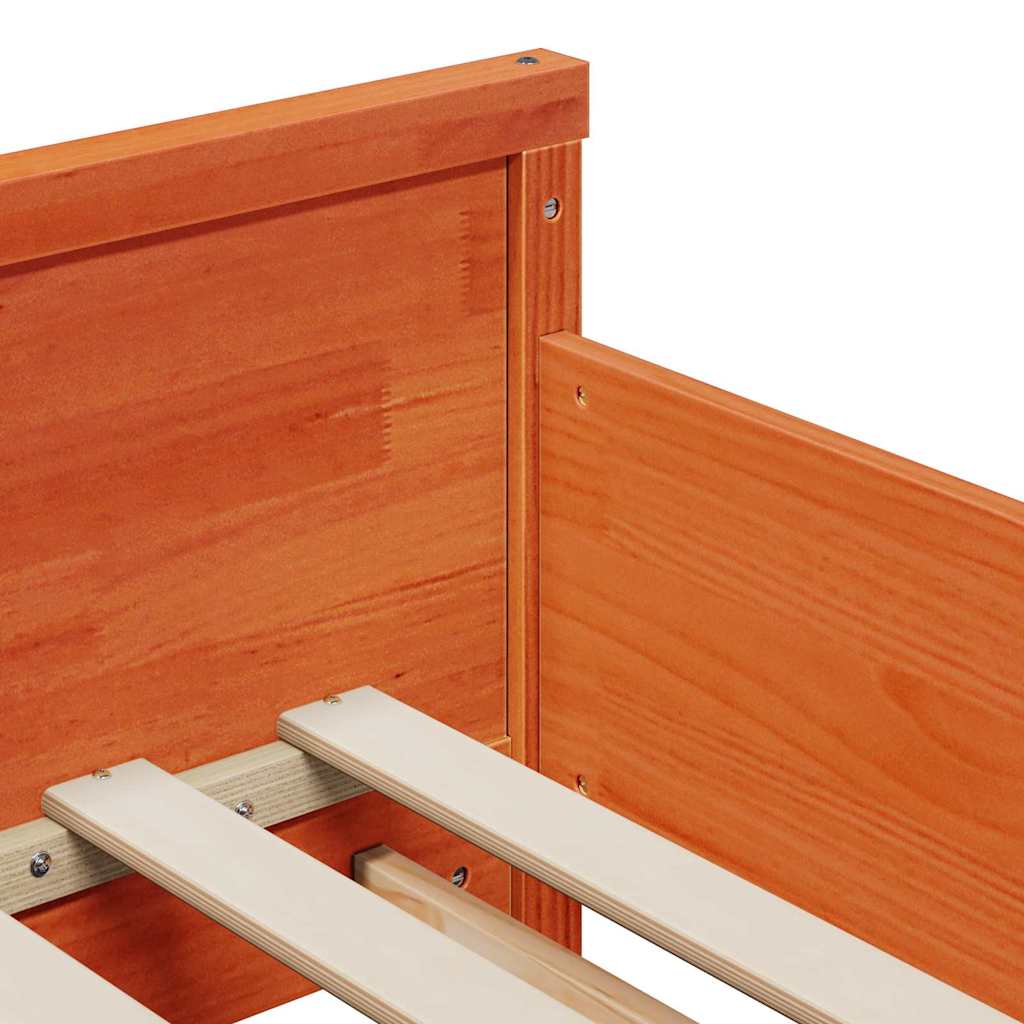 vidaXL Bed Frame with Headboard Wax Brown 80 x 200 cm Engineered Wood