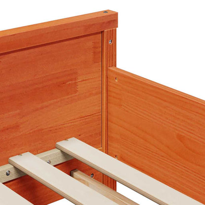 vidaXL Bed Frame with Headboard Wax Brown 80 x 200 cm Engineered Wood