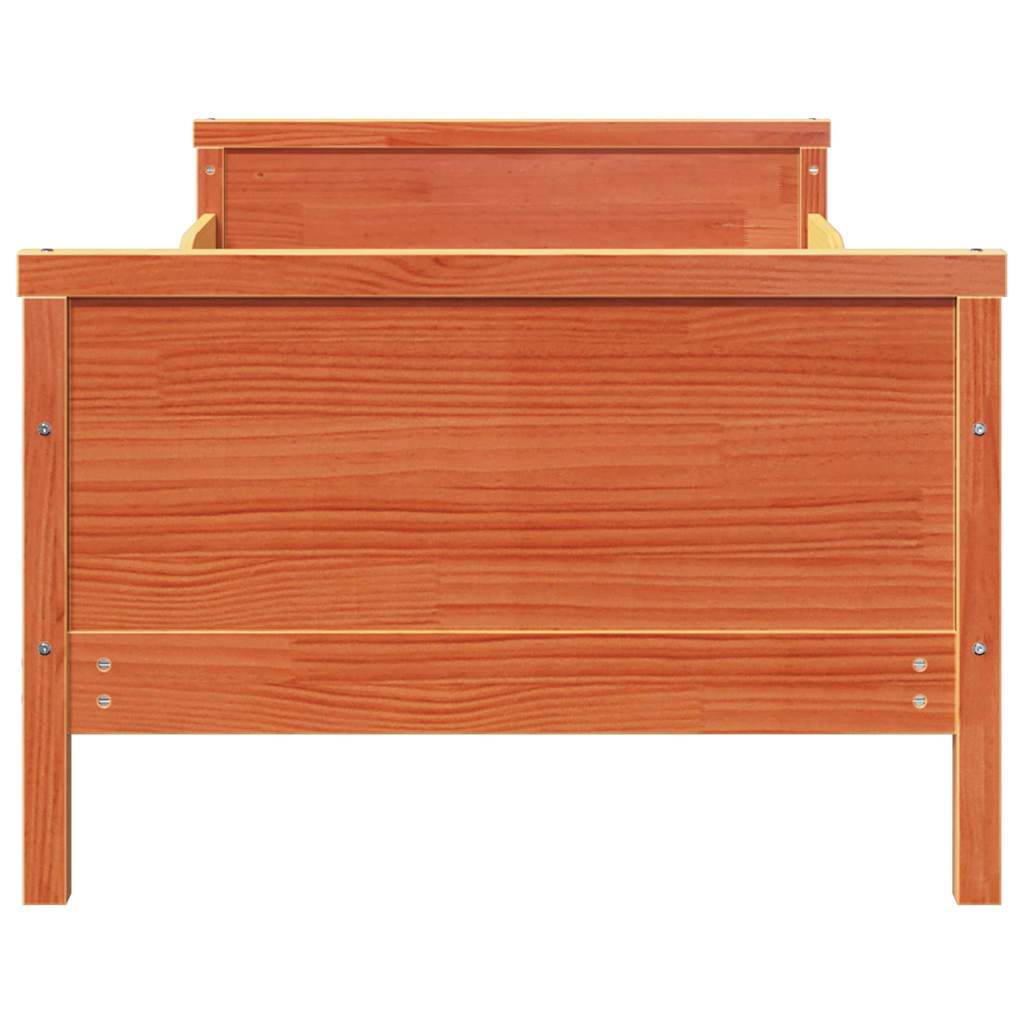 vidaXL Bed Frame with Headboard Wax Brown 80 x 200 cm Engineered Wood