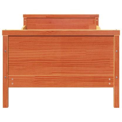vidaXL Bed Frame with Headboard Wax Brown 80 x 200 cm Engineered Wood