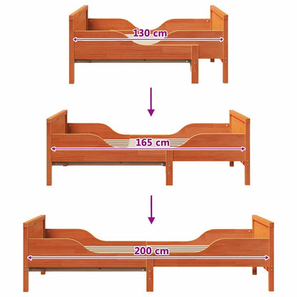 vidaXL Bed Frame with Headboard Wax Brown 80 x 200 cm Engineered Wood