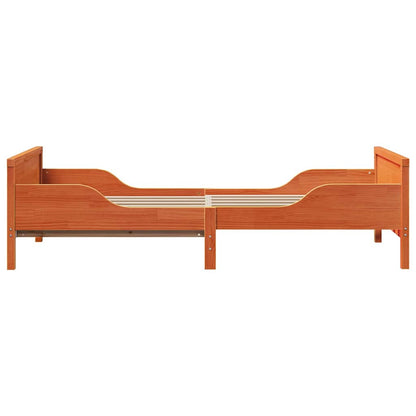 vidaXL Bed Frame with Headboard Wax Brown 80 x 200 cm Engineered Wood