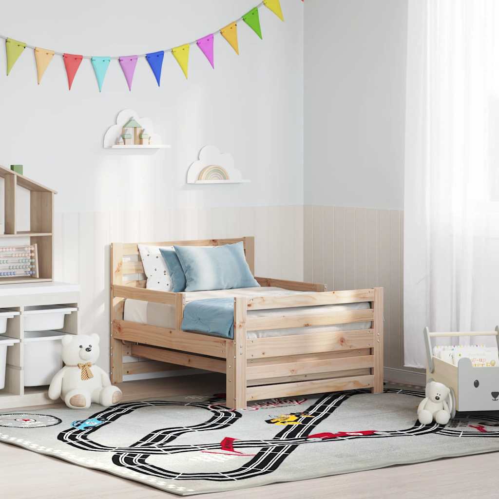 vidaXL Bed Frame with Headboard Brown 80 x 200 cm Engineered Wood
