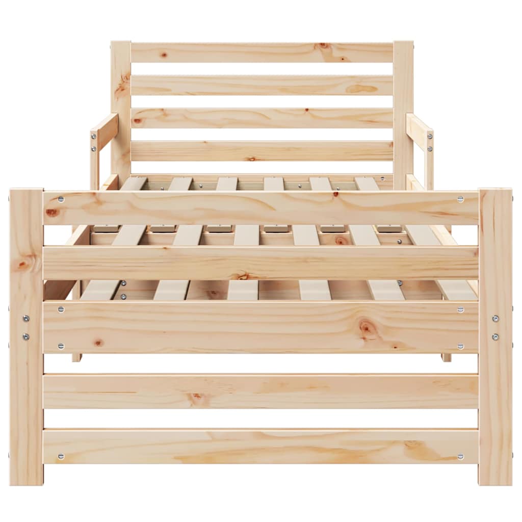 vidaXL Bed Frame with Headboard Brown 80 x 200 cm Engineered Wood