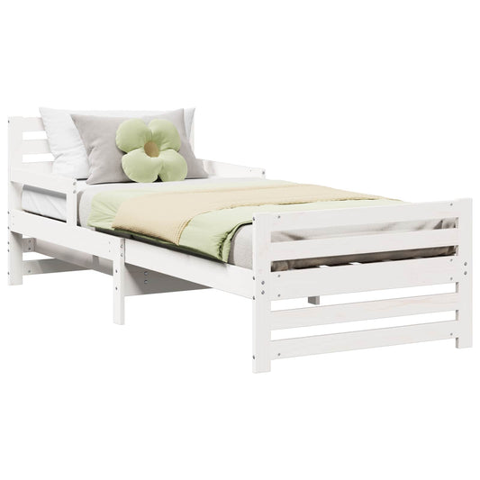 vidaXL Bed Frame with Headboard White 80 x 200 cm Engineered Wood