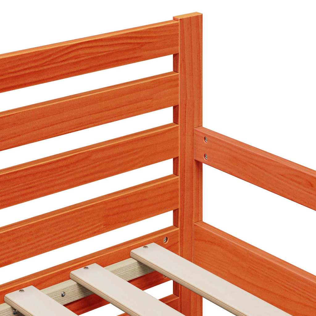 vidaXL Bed Frame with Headboard Wax Brown 80 x 200 cm Engineered Wood
