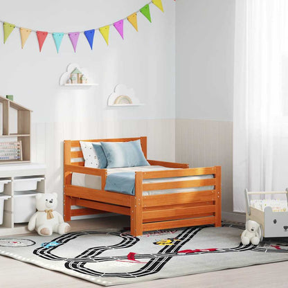 vidaXL Bed Frame with Headboard Wax Brown 80 x 200 cm Engineered Wood