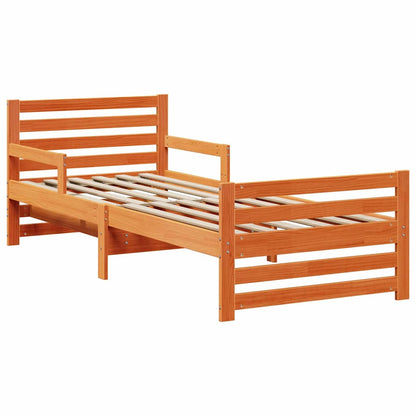 vidaXL Bed Frame with Headboard Wax Brown 80 x 200 cm Engineered Wood