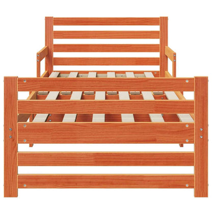 vidaXL Bed Frame with Headboard Wax Brown 80 x 200 cm Engineered Wood