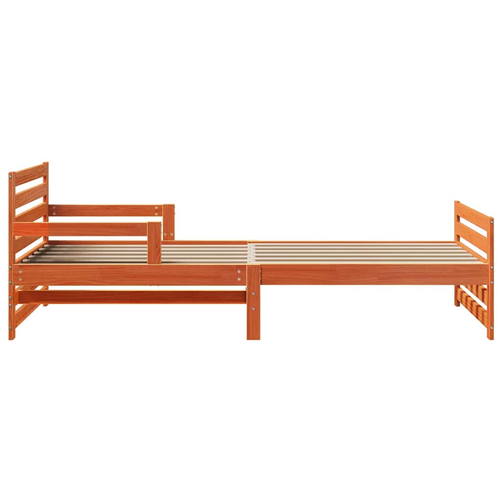 vidaXL Bed Frame with Headboard Wax Brown 80 x 200 cm Engineered Wood