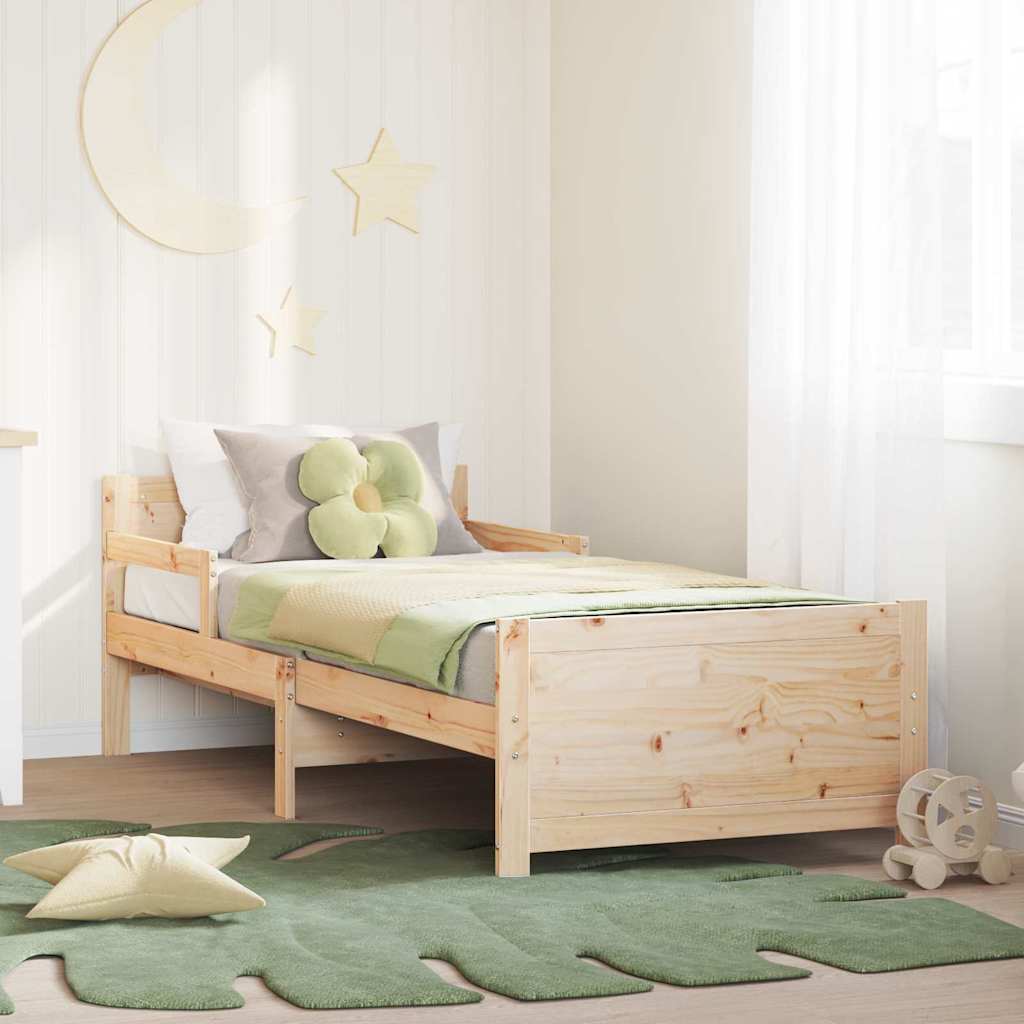 vidaXL Bed Frame with Headboard Brown 80 x 200 cm Engineered Wood