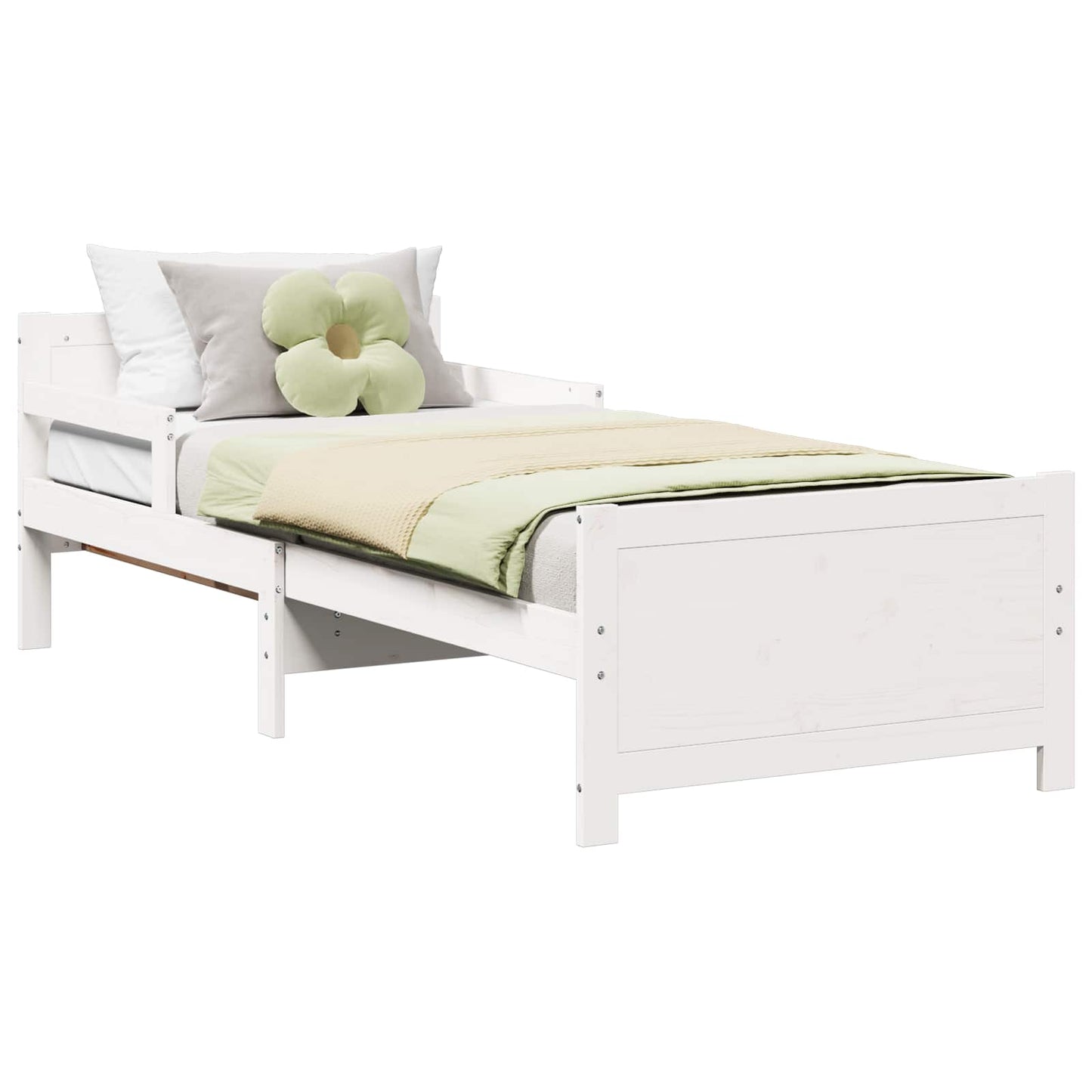 vidaXL Bed Frame with Headboard White 80 x 200 cm Engineered Wood
