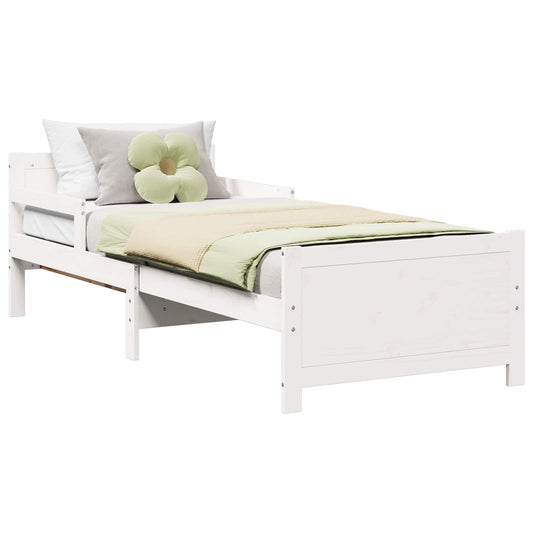vidaXL Bed Frame with Headboard White 80 x 200 cm Engineered Wood