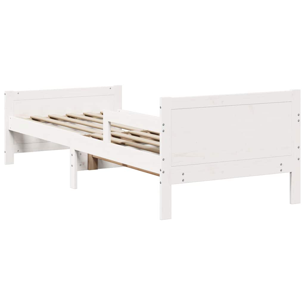 vidaXL Bed Frame with Headboard White 80 x 200 cm Engineered Wood