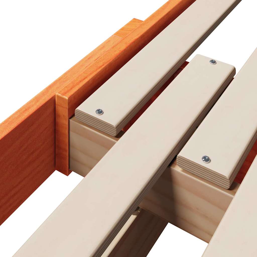 vidaXL Bed Frame with Headboard Wax Brown 80 x 200 cm Engineered Wood