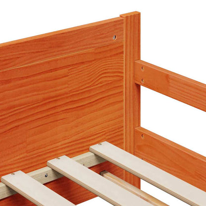 vidaXL Bed Frame with Headboard Wax Brown 80 x 200 cm Engineered Wood