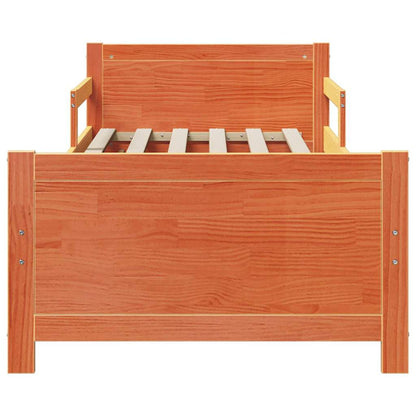 vidaXL Bed Frame with Headboard Wax Brown 80 x 200 cm Engineered Wood