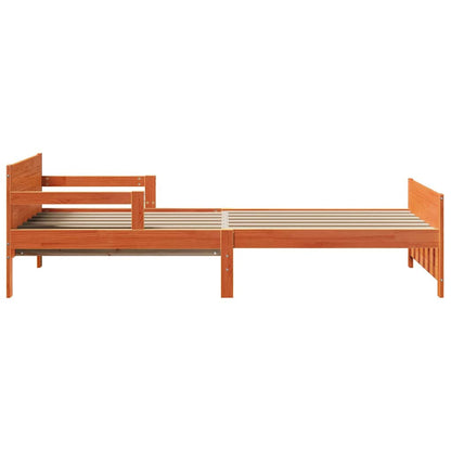 vidaXL Bed Frame with Headboard Wax Brown 80 x 200 cm Engineered Wood