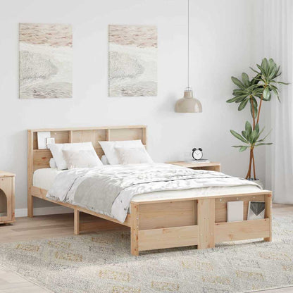 vidaXL Bed Frame with Headboard Brown 120 x 200 cm Engineered Wood